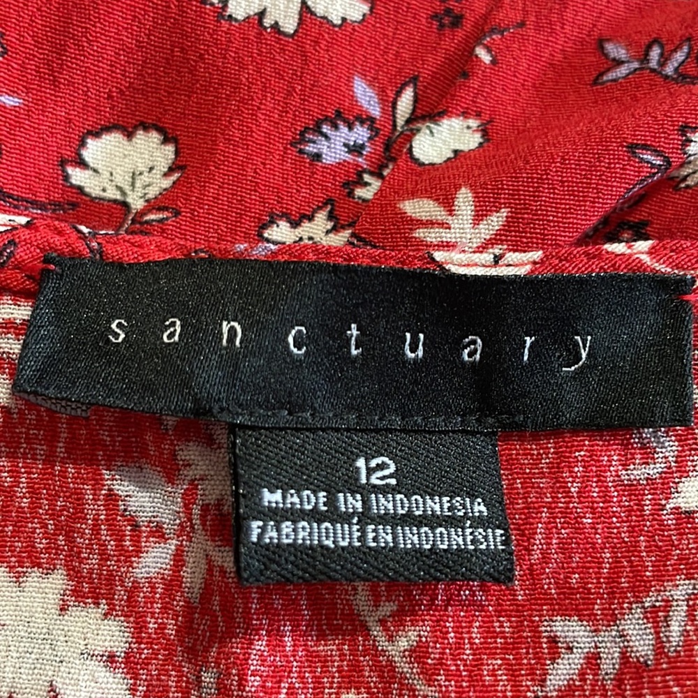 Sanctuary Red & White Floral Sleeveless Maxi Dress- 100% Rayon - Picture 5 of 9